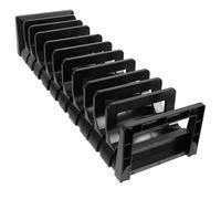 Operitacx Porta Piatti da Cucina per Ottimizzazione Spazio Multi Scomparti in Lega di Alluminio e Abs Nero e Struttura Robusta , Organizer per Dispensa e Armadietti