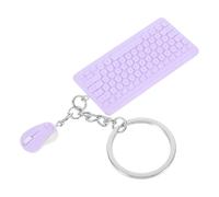 Operitacx Portachiavi Mini Tastiera e Mouse Viola, Ciondolo Cartoon Tecnologico per Zaino e Borse da Donna, Portachiavi Carino a Forma di Topo per Ragazze, Accessorio Decorativo Resistente