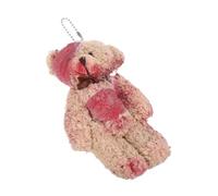 Operitacx Portachiavi Orso Ferito a Forma di Orso in Cotone Colore Caffè, Leggero e Creativo, Accessorio per Decorazione Borsa e Regalo di Halloween