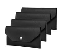 Operitacx Portafoglio con Buste per Contanti Riutilizzabile in Pelle Pu 18x8,9 Cm, Set 4 Pezzi, Piccolo Portafoglio Porta Banconote e Monete, Organizer Budget per Viaggi e Uso