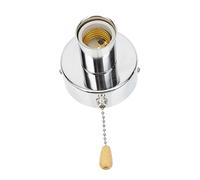 Operitacx Portalampada da Muro Stile Retro con Interruttore a Tirante in Acciaio Inox Facile da Installare Argento per Lampade