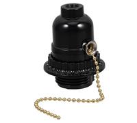 Operitacx Portalampada Nero in ABS con Interruttore a Cordina, Attacco E27/M10, Soluzione Affidabile e Versatile per Plafoniera e Lampada da Tavolo