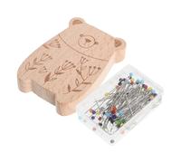 Operitacx Portaspilli Magnetico in Legno a Forma di Gatto con 100 Spilli, Organizer per Aghi e Portaoggetti per Cucito e Trapuntatura, Porta Accessori per Ricamo Compatto e Sicuro per