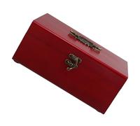 Operitacx Scatola Portaoggetti per Cucito in Legno con Coperchio e Maniglia, Organizer a 3 Scomparti per Aghi, Fili e Accessori, Custodia Portatile Antipolvere per Artigiani e Progetti Fai