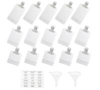 Operitacx Set 18 Pezzi Sacchetti da Viaggio Comprimibili per Emulsioni e Oli Essenziali, Borsa Portatile Chiusura a Pressione, Etichette Impermeabili e Imbuto, Kit Conservazione Cosmetici