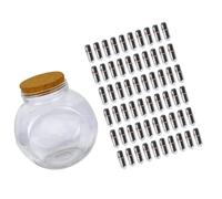 Operitacx Set 199 Capsule Bottiglia di Vetro Tappo in Sughero e Messaggi, Kit Bottiglia dei Desideri per Decorazione e Regalo, Barattolo Decorativo Nero per Casa e Festa