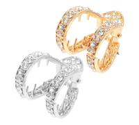 Operitacx Set 2 Fermagli per Chioma a Ganascia a Forma di V per Coda di Cavallo Alta, Accessori per Chioma Donna con Strass Scintillanti, Morsetti Antiscivolo per Colore Casuale