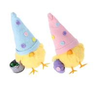 Operitacx Set 2 Pezzi Decorazioni Pasquali Pulcino di Peluche 16 Cm, Ornamenti Pasquali Colorati per Tavolo e Scrivania, Mini Giocattoli Morbidi e Decorazioni Casa Stagionali