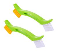 Operitacx Set 2 Spazzole la Pulizia Piccole Manico in Plastica, Spazzola per Fessure e Fughe Resistente per Cucina e Bagno, Strumenti la Pulizia di Piastrelle e Colore Colore Casuale