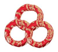 Operitacx Set 3 Pezzi Cuscinetti per Campane Tibetane in Cotone Rosso, Cuscino Rotondo Artigianale, Pratico e Resistente, per Meditazione e Suoni