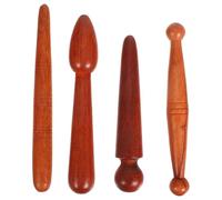 Operitacx Set 4 Pezzi Massaggiatore Manuale in Legno per Digitopressione, Bastoncino da Massaggio Portatile per Riflessologia Plantare, Strumento per Massaggi Punti Trigger Corpo e Piedi,
