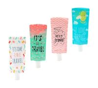 Operitacx Set 4 Pezzi Sacchetti Dispenser per Lozioni da Viaggio 100ml, Borsa Ricaricabile per Shampoo e Crema, senza Perdite, Salva Spazio per Kit Toilette Uomo e Donna