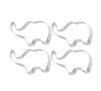 Operitacx Set 4 Pezzi Stampini per Biscotti a Forma di Elefante in Acciaio Inossidabile Argento Facili da Sformare e Pulire per Pasticceria Professionale
