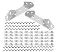 Operitacx Set 48 Connettori Angolari in Acciaio Inox Viti, Staffe di Supporto a Tre Facce per Mobili e Mensole, Rinforzi per Scaffali e Armadi, Kit per Fissaggi Fai da Te in Cucina e Bagno