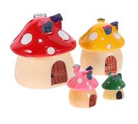 Operitacx Set 4pezzi Casa Funghi in Resina Ornamento Decorativo Adorabile per Micro Paesaggi e Decorazioni da Tavolo Colore Assortito