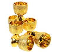Operitacx Set 6 Coppe da Offerta Dorate in Pp Plastica 30ml Tazza Decorativa e Pratica per Luogo e Regalo per Amici Buddhisti Superficie Liscia