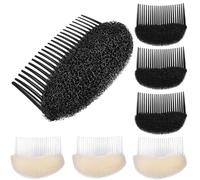 Operitacx Set 6 Pezzi Inserti Modellanti per Chioma Donna in Spugna Bianca e Nera, Accessori per Styling Chioma Lunghi, Pettine Invisibile per Acconciature Feste e Matrimoni