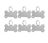 Operitacx Set 6 Targhette per Cani in Acciaio Inossidabile Design a Forma di Ossa e Zampa, Targhetta Identificativa Elegante per Collare Cucciolo Antipersa