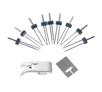 Operitacx Set Aghi Gemelli Elastici per Macchina da Cucire Domestica con Piedino Premistoffa a 9 Scanalature, Infila Ago Doppio Compatibile, Accessori Cucito per Tessuti Spessi e Delicati