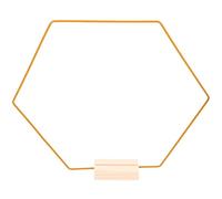Operitacx Set Centrotavola per Matrimonio con Anelli in Metallo Dorato e Base in Legno Naturale, Cornice per Ghirlanda da Tavolo 30 Cm per Decorazioni Fai da Te e Allestimenti Nuziali
