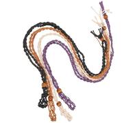 Operitacx Set da 4 Cordini per Collana Fai da Te Porta Ciondolo a Gabbia Regolabile in Corda di Cera Intrecciata, Porta Pietra Vuota in Legno, Ornamento Appeso per Creazione Gioielli