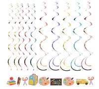 Operitacx Set Decorazioni Striscioni Scolastici da Appendere Bandiere e Spirali, Accessori Fotografici per Festa Ritorno a Scuola, Decorazione Aula e Porta per Stagione Scolastica