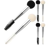Operitacx Set di 6 Pennelli Make Up a Doppia Punta in Spugna per Sopracciglia e Mascara Design Doppia Faccia in Alluminio e Nbr Latex, per Cosmetici Viso