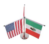 Operitacx Set di Mini Bandiere da Tavolo Usa, Canada e Messico Supporto in Metallo Resistente, Base Stabile e Asta Liscia, per Decorazione Ufficio e Riunioni Aziendali