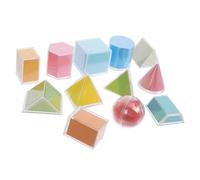 Operitacx Set di Modelli Geometrici 3D per Bambini - 12 Solidi Geometrici Trasparenti con Schede Dimostrative Giocattolo Educativo E Strumento di Apprendimento per Comprendere La Geometria