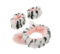 Operitacx Set Fascia per Chioma Lava Viso Braccialetti Elasticizzati, Fascia Trucco Soffice a Forma di Gatto per Spa, Lavaggio Viso e Cura Pelle, Accessori Skin Care per Donne e Bambine
