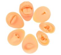 Operitacx Set Parti del Corpo in Silicone Morbido per Pratica Piercing, Modelli Realistici di Orecchio, Bocca, Naso, Occhio, Lingua e Ombelico per Addestramento Professionale e Esposizione