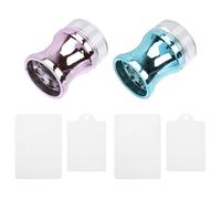 Operitacx Set Raschietti per Manicure e Stampini per Unghie, Strumenti per Nail Art con 2 Timbri e 4 Raschietti, Accessori Professionali per Saloni e Uso Domestico, Adatti a Tutti i Tipi