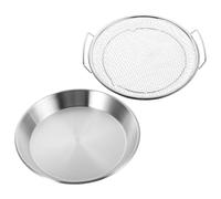 Operitacx Set Vassoio Filtro Olio da Cucina in Acciaio Inox 26 Cm con Cestello Scolapiatti e Vaschetta Drenaggio per Fritto e Uso Domestico