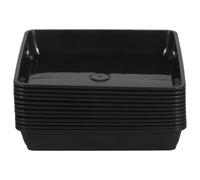 Operitacx Sottovaso rettangolare per piante grasse, sottovaso quadrato, nero, in plastica, 12 pezzi, 12 cm, da 12 cm