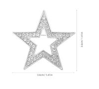 Operitacx Spilla a Forma di Stella da 2 Pezzi: Spilla da Bavero in Lega di Zinco Argentata a Cinque Punte per Donna, Uomo, Cappotto, Sciarpa, Abito, Accessori per Feste, Cerimonia di Nozze