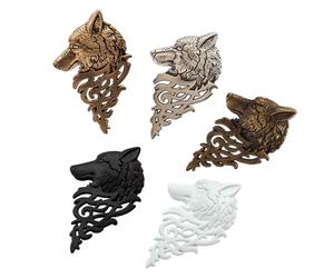 Operitacx Spilla da Bavero a Forma di Lupo 5 Pezzi in Lega Retrò Maschile, Accessori per Camicia Vintage, Gioielli Spilla Animale per Feste e Compleanni Colore Casuale