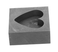 Operitacx Stampo in Grafite a Forma di Cuore per Fusione Metalli Non Ferrosi, Lingottiera Resistente Elevata Conduttività Termica, per Fusioni Fai da Te e Analisi Scientifiche