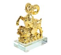Operitacx Statuetta della Capra dello Zodiaco Cinese: Statua portafortuna Feng Shui - Scultura di animale in resina per decorazioni dell'Anno della Capra 2027 e regali per il Capodanno Lunare