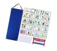 Operitacx Tabella di Programmazione Visiva per Piccoli Non Tessuto, Bacheca di Routine per Casa e Scuola con Supporto Pieghevole Triangolare, Grafico Orario Educativo per Colore Casuale