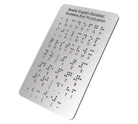 Operitacx Tavola Braille con Punti in Rilievo, Numeri e Punteggiatura, Lavagna Didattica per Apprendimento Braille Ipovedenti, Strumento Educativo Montessori 12x18 Cm