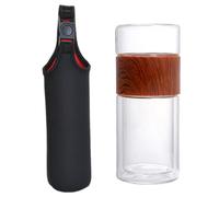 Operitacx Tazza da Tè in Vetro a Doppia Parete 360ml Resistente al Calore Infusore Separatore, Bicchiere Termico Leggero per Casa e Viaggio, Bottiglia per Infusione Tè senza Odori