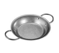 Operitacx Tegame Paella Retrò Doppio Manico in Acciaio Inossidabile | Uso Domestico e Barbecue, Facile da Servire e Mantenere, per Riso alla Paella e Pollo