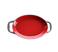 Operitacx Teglia in Ceramica con Doppio Manico, per Lasagna e Torta | Rosso, Design Elegante a Motivo Unico, Facile da Pulire, Non Trattiene Macchie, per Arrostire e Servire
