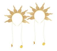 Operitacx Tiara Corona Dea Greca Oro 2 Pezzi, Cerchietto Raggi di Sole in Plastica per Donne, Cosplay e Feste