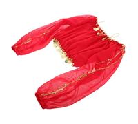 Operitacx Top da Danza del Ventre Donna in Chiffon Manica Lunga Rosso Elegante Versatile per Varie Danze e Pratica Performance Sul Palco