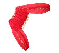 Operitacx Top Elegante Donna per Danza del Ventre in Chiffon Rosso Maniche Lunghe, Design Unico e Versatile per Performance su Palco e Vari Stili di Danza