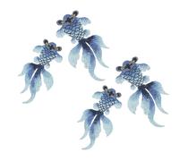 Operitacx Toppe Ricamate Pesce Rosso 4 Pezzi, Applique Fai da Te per Abbigliamento, Accessori da Cucire per Jeans, Camicie e Zaini, Decorazioni Artigianali Resistenti e Pratiche