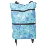 Operitacx Tote bag con ruote, carrello portatutto pieghevole, borsa riutilizzabile, capienza grande, per spesa e viaggio