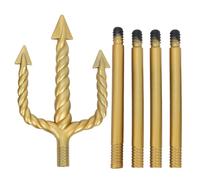 Operitacx Tridente di Halloween in Plastica Color Oro Design Antico, Facile da Pulire e Riutilizzabile, Accessorio per Feste in Costume e Cosplay da Diavolo