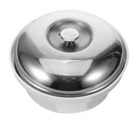 Operitacx Vaporiera per Microonde Coperchio e Manici in Acciaio Inox, Ciotola per Cuociriso in Plastica Alimentare Resistente, Accessorio da Cucina Multifunzione per Cottura a Vapore